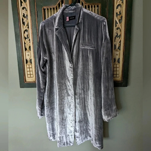 J Brand Gray Velvet Duster Jacket Size S - Picture 2 of 6